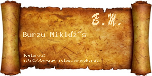 Burzu Miklós névjegykártya
